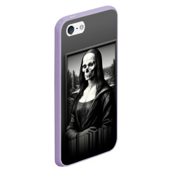 Чехол для iPhone 5/5S матовый Мона Лиза Black skull - фото 2