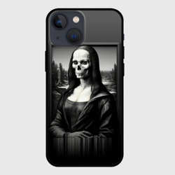 Чехол для iPhone 13 mini Мона Лиза Black skull