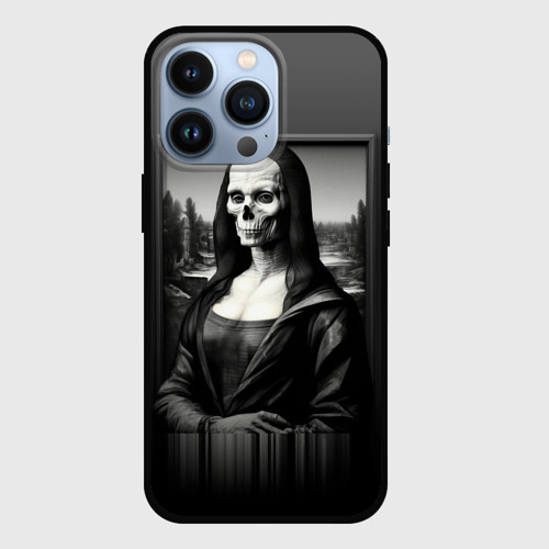 Чехол для iPhone 13 Pro Мона Лиза Black skull, цвет черный