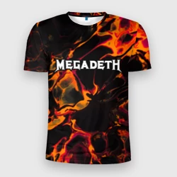 Мужская футболка 3D Slim Megadeth red lava