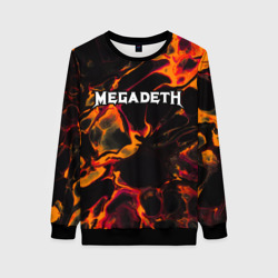 Женский свитшот 3D Megadeth red lava