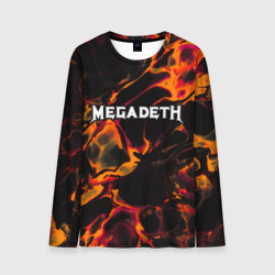 Мужской лонгслив 3D Megadeth red lava