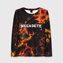 Женский лонгслив 3D Megadeth red lava