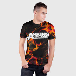 Мужская футболка 3D Slim Asking Alexandria red lava - фото 2