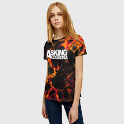 Женская футболка 3D Asking Alexandria red lava - фото 2
