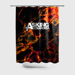 Штора 3D для ванной Asking Alexandria red lava