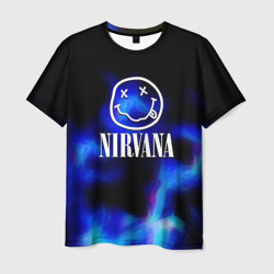 Мужская футболка 3D Nirvana flame ghost steel