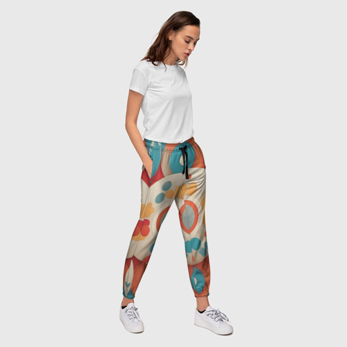 Женские брюки 3D с принтом Орнамент традиционный, вид сбоку #3