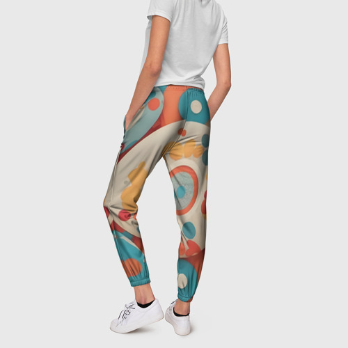 Женские брюки 3D с принтом Орнамент традиционный, вид сзади #2