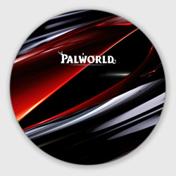 Круглый коврик для мышки Palworld logo темная абстракция