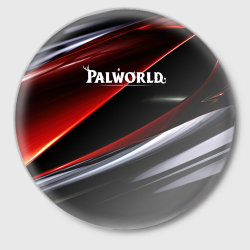 Значок Palworld logo темная абстракция, цвет белый