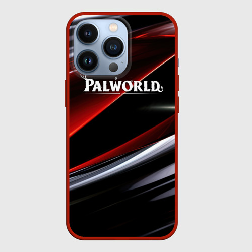 Чехол для iPhone 13 Pro Palworld logo темная абстракция, цвет красный