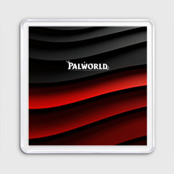 Магнит 55*55 Palworld logo  black red abstract