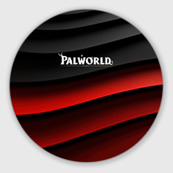 Круглый коврик для мышки Palworld logo  black red abstract