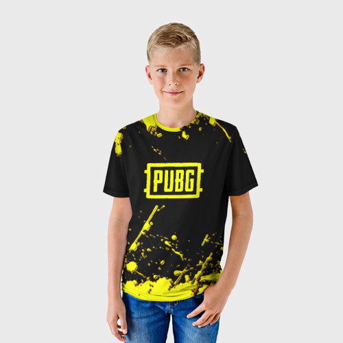 Детская футболка 3D Пабг жёлтые краски геймер, цвет 3D печать - фото 3