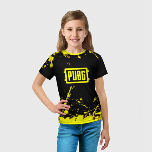 Детская футболка 3D Пабг жёлтые краски геймер, цвет 3D печать - фото 5