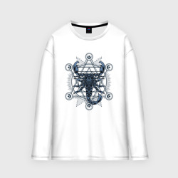 Мужской лонгслив oversize хлопок Астрологический знак скорпион