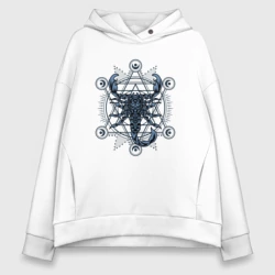Женское худи Oversize хлопок Астрологический знак скорпион