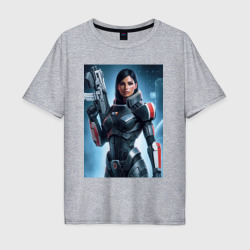 Мужская футболка хлопок Oversize Mass Effect -N7 armor