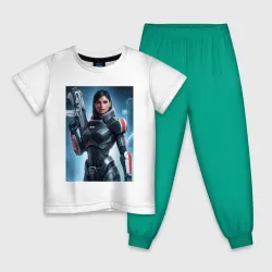 Детская пижама с белой футболкой Mass Effect -N7 armor