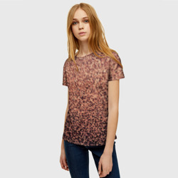 Женская футболка 3D Мелкая мозаика тёмный персиковый - фото 2