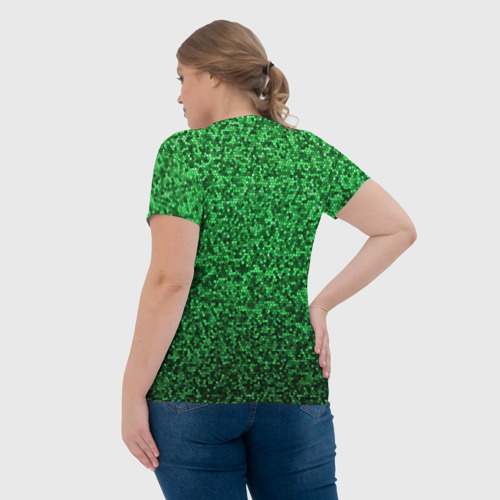 Женская футболка 3D Мелкая мозаика зелёный градиент, цвет 3D печать - фото 7