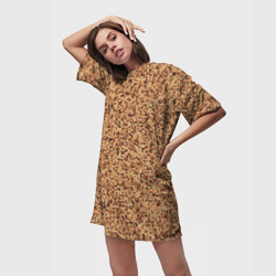Платье-футболка 3D Мелкая мозаика светло-коричневый - фото 2