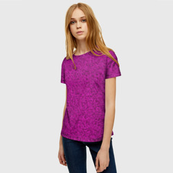 Женская футболка 3D Яркий сиреневый паттерн мелкая мозаика - фото 2