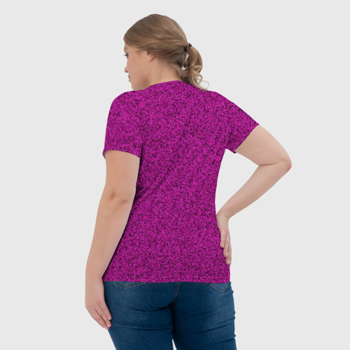 Женская футболка 3D Яркий сиреневый паттерн мелкая мозаика, цвет 3D печать - фото 7