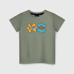Детская футболка хлопок Рыбки в пазлах