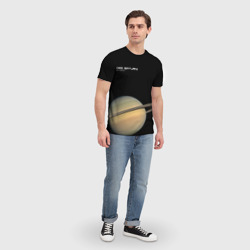 Футболка с принтом Сатурн - dies saturni для мужчины, вид на модели спереди №3. Цвет основы: белый