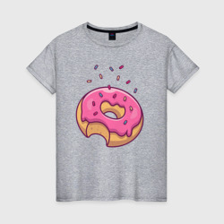 Сладкий пончик – Женская футболка хлопок с принтом купить со скидкой в -20%