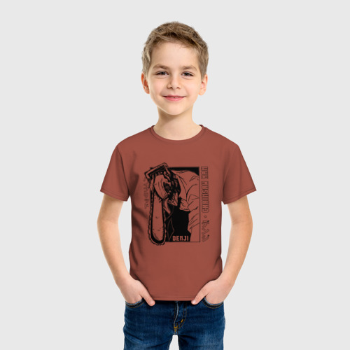 Детская футболка хлопок с принтом Denji арт, фото на моделе #1