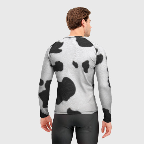 Мужской рашгард 3D с принтом Узор коровьей шкуры, вид сзади #2