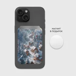 Картхолдер Magsafe магнитный Миниатюрная зимняя деревня  - фото 2