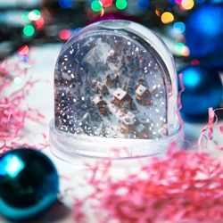 Игрушка Снежный шар Миниатюрная зимняя деревня  - фото 2