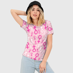 Женская футболка 3D Slim Гендерный женский знак венеры - фото 2