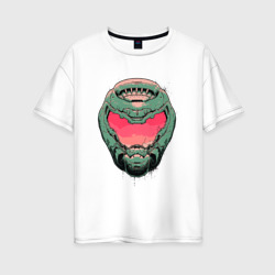 Женская футболка хлопок Oversize Pink Doomguy