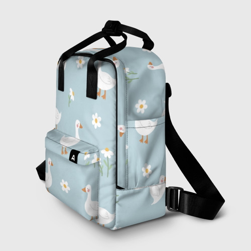 Женский рюкзак 3D с принтом Гусиный узор, фото на моделе #1