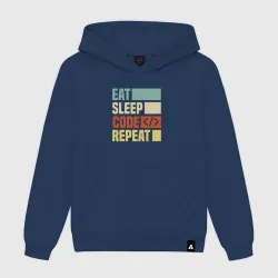 Мужская толстовка хлопок Eat sleep code repeat art