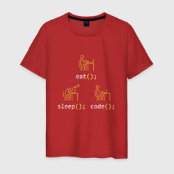 Eat sleep code art – Мужская футболка хлопок с принтом купить со скидкой в -20%