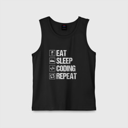 Детская майка хлопок Eat sleep coding repeat