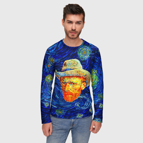 Мужской лонгслив 3D Face Vincent Van Gogh, цвет 3D печать - фото 3