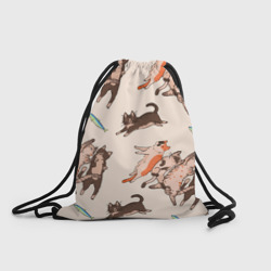 Рюкзак-мешок 3D Коты и рыба