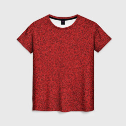Женская футболка 3D Тёмный красный мелкая мозаика