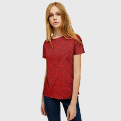 Женская футболка 3D Тёмный красный мелкая мозаика - фото 2