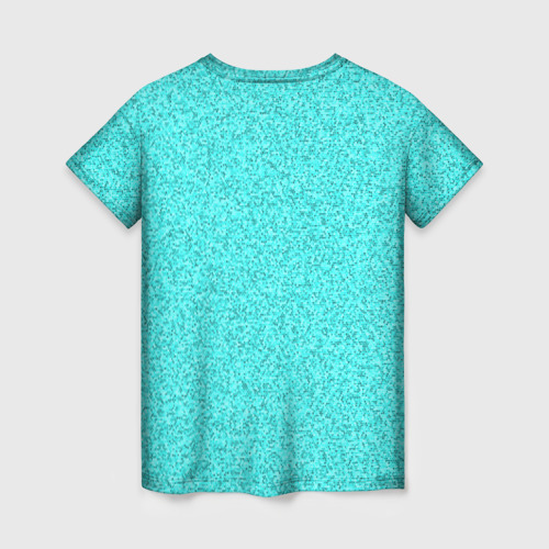 Женская футболка 3D Мелкая мозаика неон голубой, цвет 3D печать - фото 2