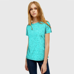 Женская футболка 3D Мелкая мозаика неон голубой - фото 2