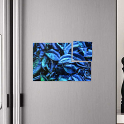 Плакат с принтом Старые сухие листья синие для любого человека, вид спереди №4. Цвет основы: белый