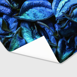 Бумага с принтом Старые сухие листья синие для любого человека, вид спереди №3. Цвет основы: белый